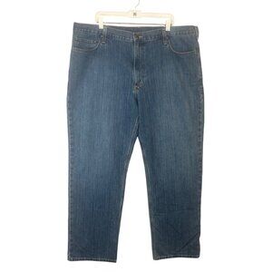 Carhartt Mens Relaxed Fit Jeans 42x32 Midweight Denim Blue Cotton/Polyester EUC